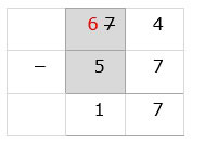 Subtract Numbers Tens Column