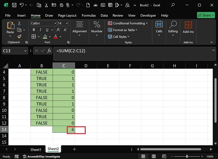 Adding of the Boolean Values5