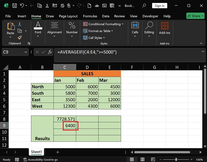 AVERAGEIF Function 3