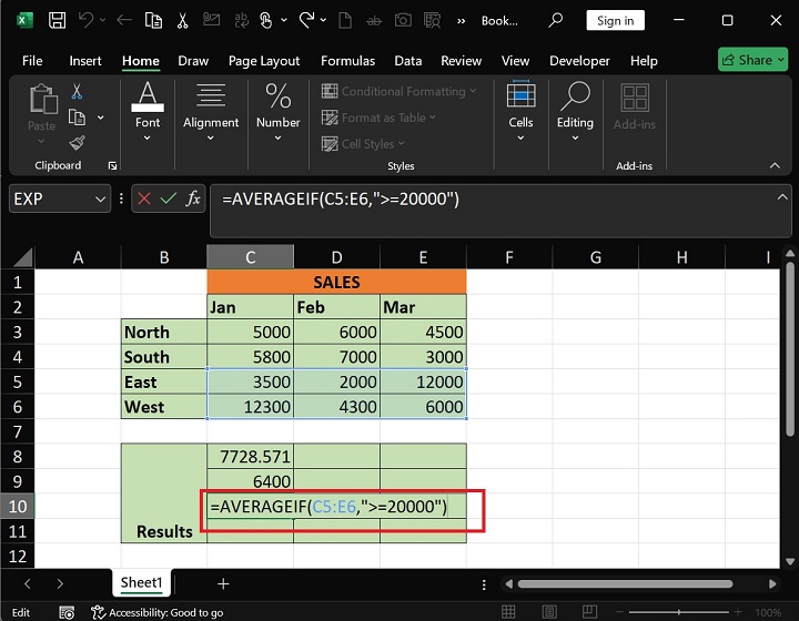 AVERAGEIF Function 4