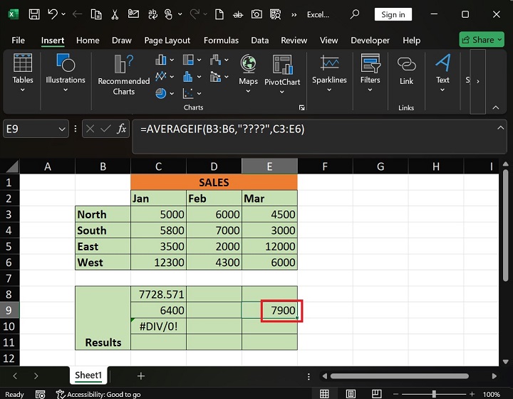 AVERAGEIF Function 7