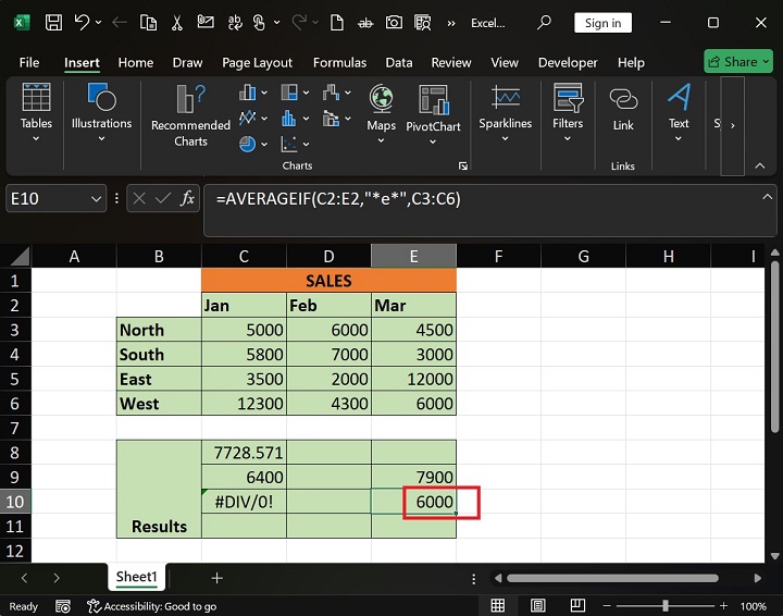 AVERAGEIF Function 9
