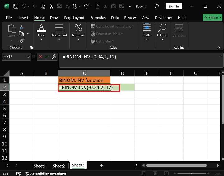 BINOM.INV Function in Excel 4