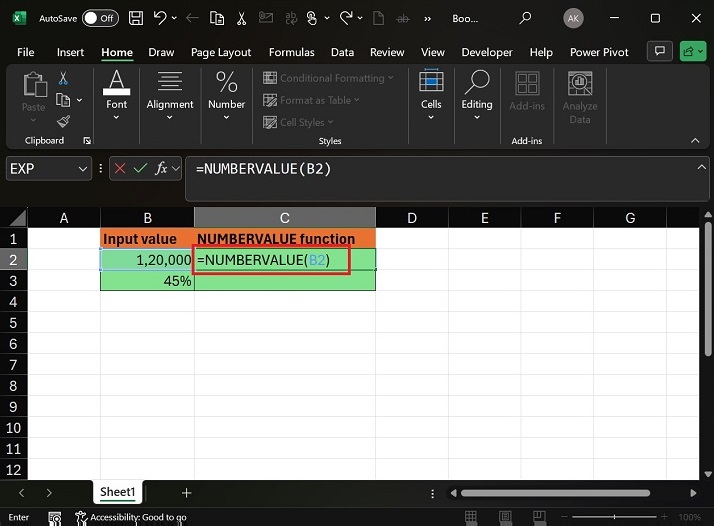 Calculate NUMBERVALUE Function for Given Input2