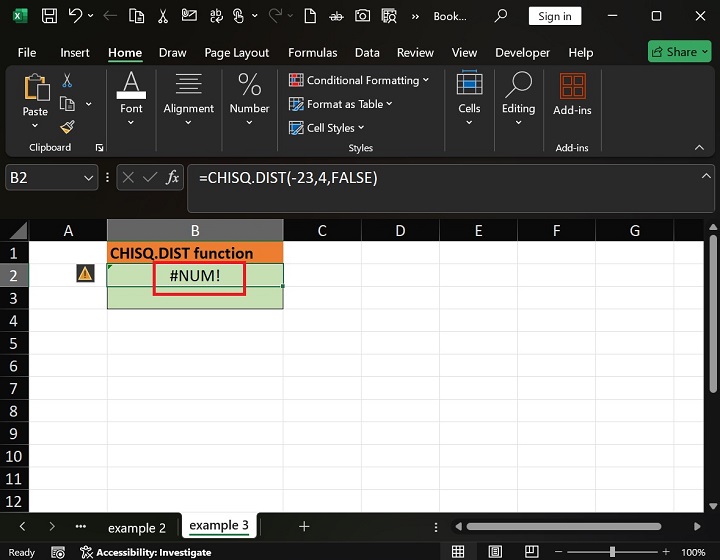 CHISQ.DIST Function in Excel 4