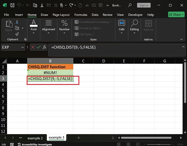 CHISQ.DIST Function in Excel 5