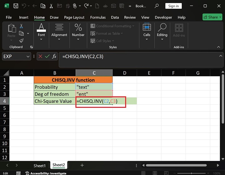 CHISQ.INV Function 2