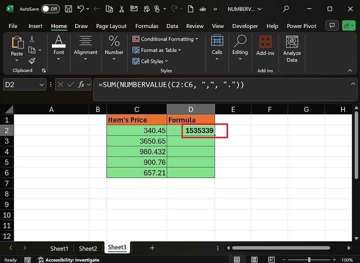 Combine SUM Function with NUMBERVALUE Function3