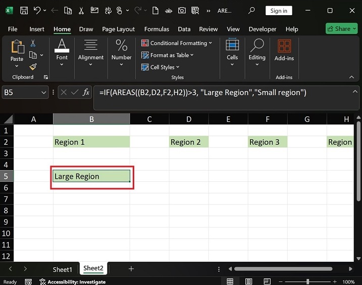 Combining AREAS function with IF Statement2