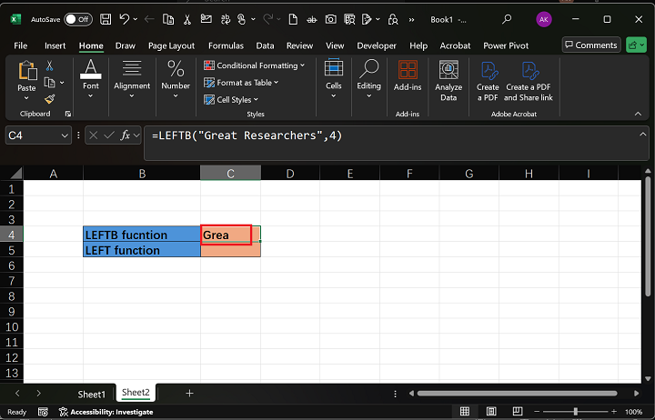 English Language Using LEFTB Function 1