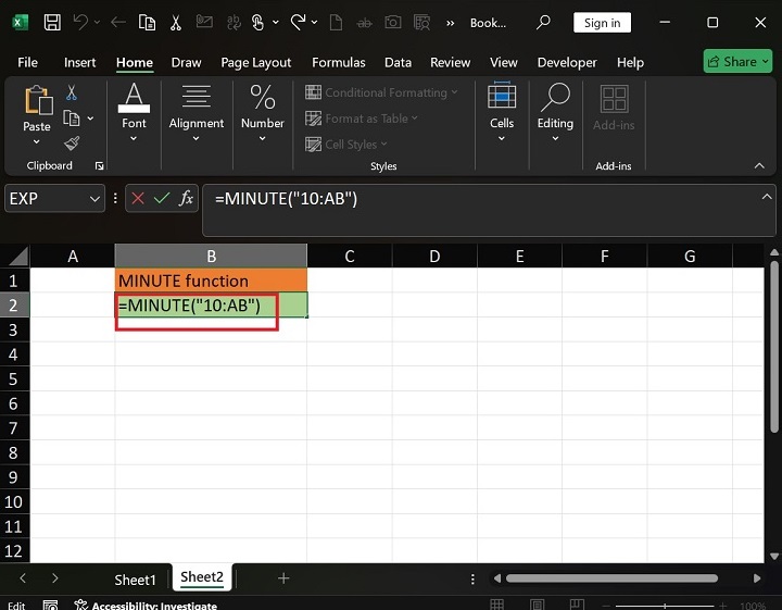 Examples of the MINUTE Function in Excel3