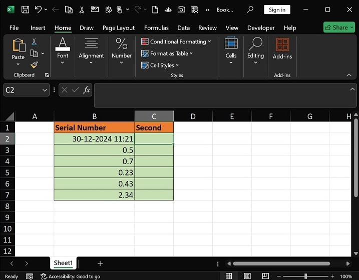 Examples of the SECOND Function in Excel1