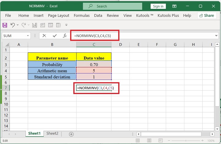 Excel NORMINV Function 2