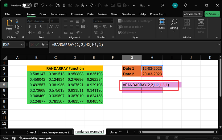 Excel RANDARRAY Function 7