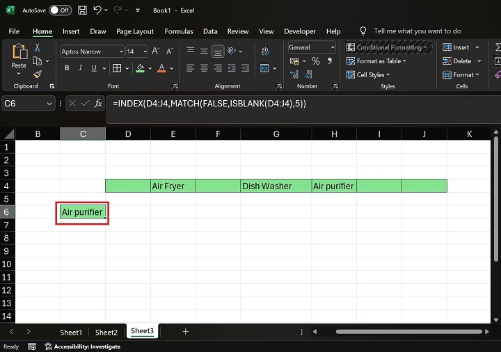 Fetch Last Non-blank Cell Value from an Array2