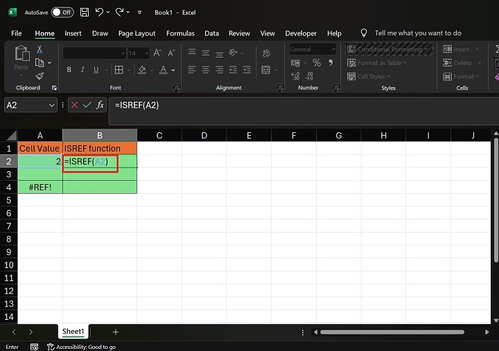 How to Execute ISREF Function in Excel1