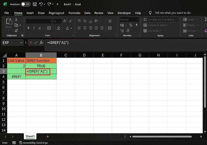 How to Execute ISREF Function in Excel3