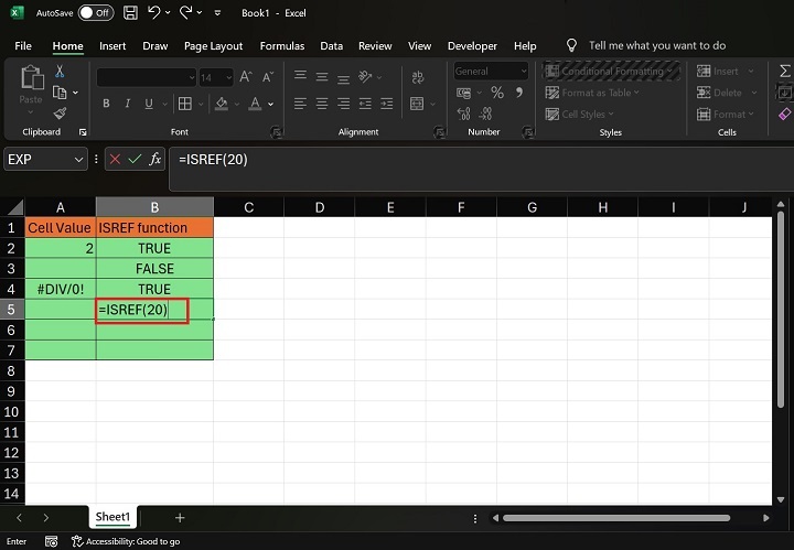 How to Execute ISREF Function in Excel6