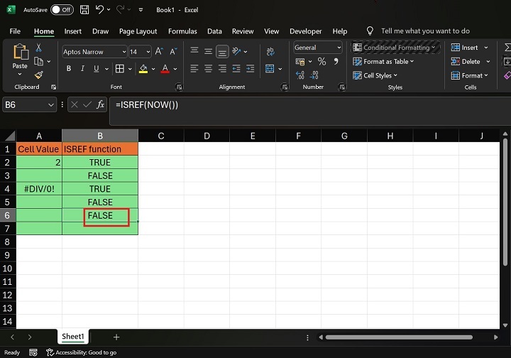 How to Execute ISREF Function in Excel9