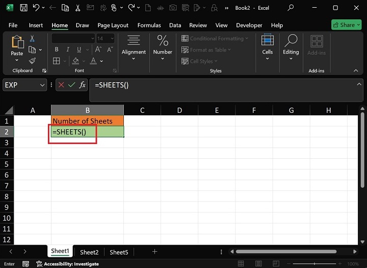 How to Retrieve the Numbers of Sheets1