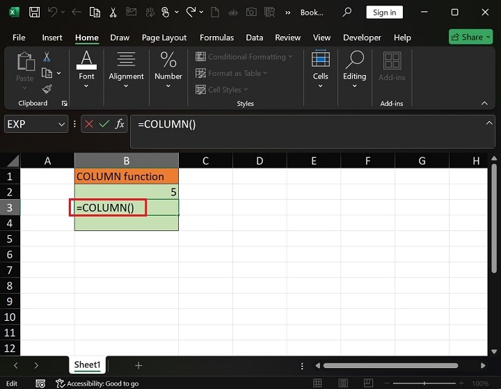 How to use the COLUMN Function in Excel3