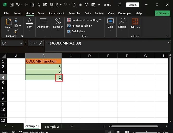 How to use the COLUMN Function in Excel6