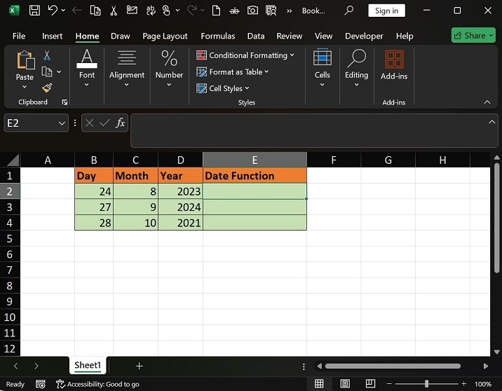 How to use the DATE Formula in Excel1