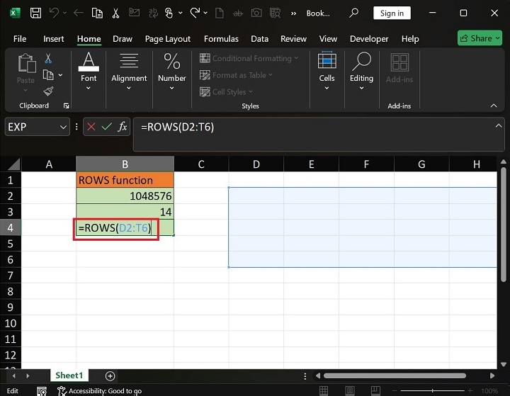 How to utilize the ROWS Function in Excel4