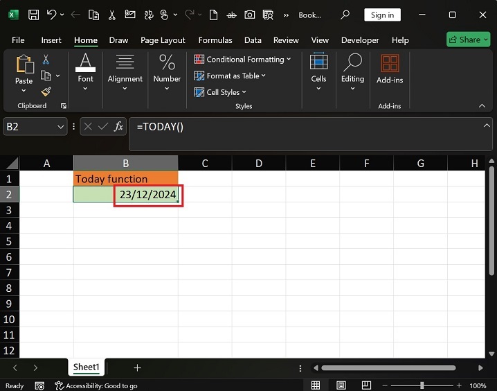 Insert the Dates in Excel Automatically2