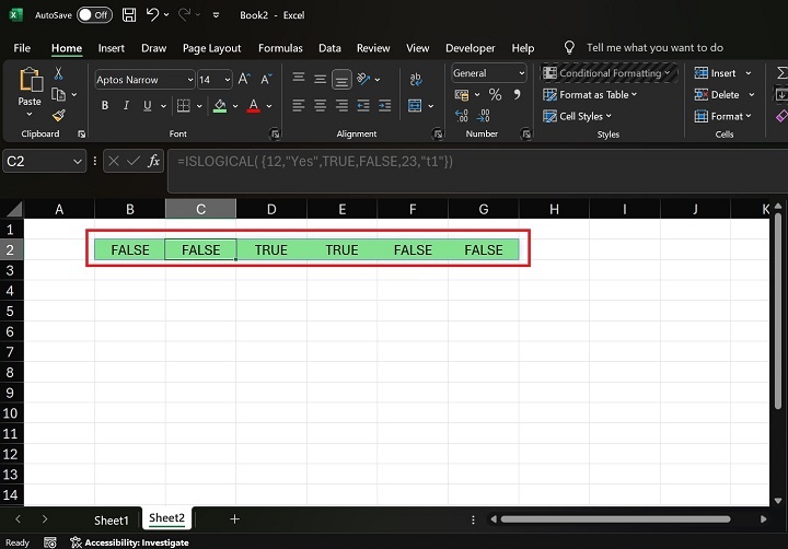 ISLOGICAL Function for Identifying Boolean Values2