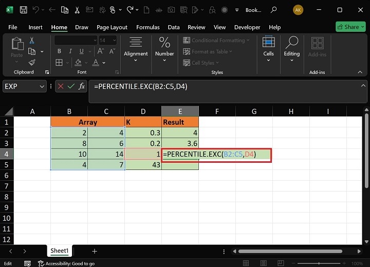 PERCENTILE.EXC Function5