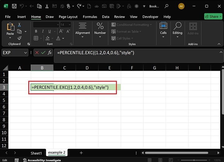 PERCENTILE.EXC Function9