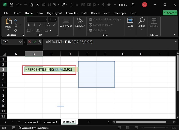 PERCENTILE.INC Function7