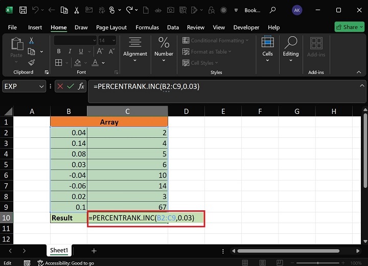 PERCENTRANK.INC Function1