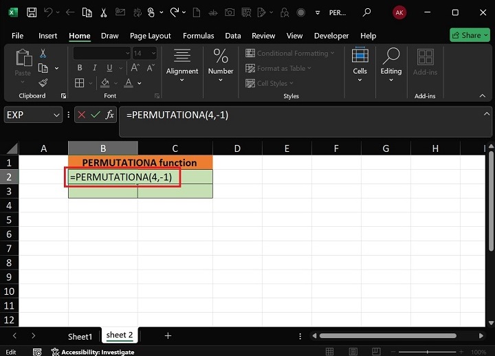 PERMUTATIONA Function3