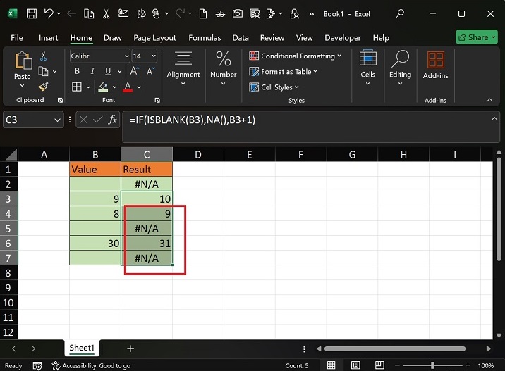 Using IF Statement to Test Whether Cell is Empty5