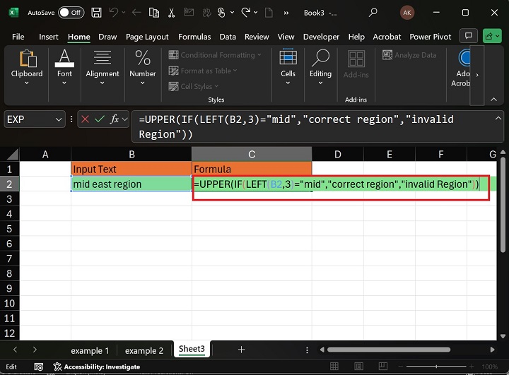 Using IF Statement with UPPER and LEFT Functions1