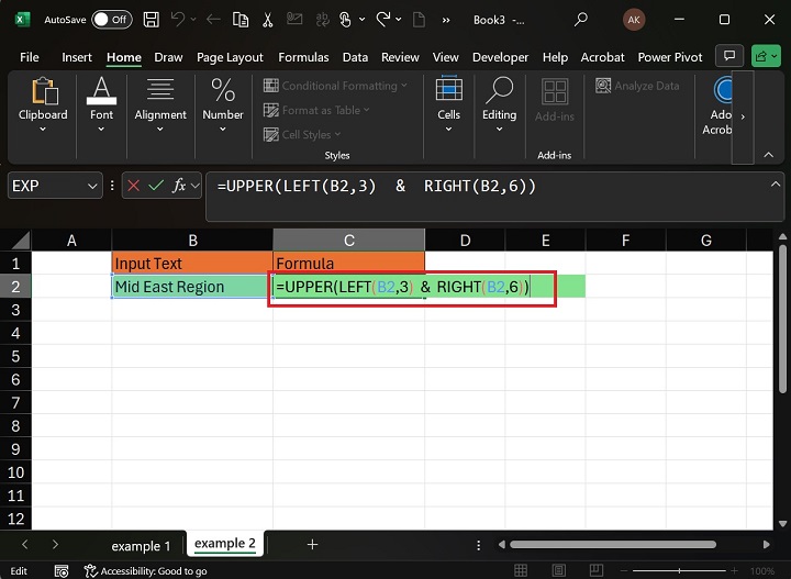 Using LEFT and RIGHT Function with UPPER Function1