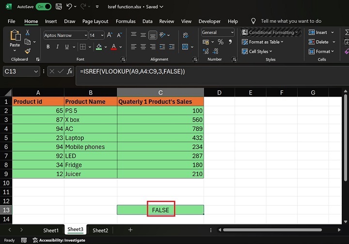 Using VLOOKUP Formulas with ISREF Function2