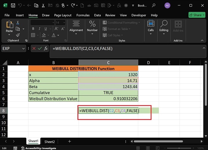 WEIBULL.DIST Function3
