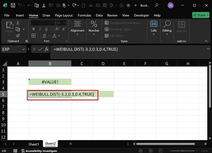 WEIBULL.DIST Function6