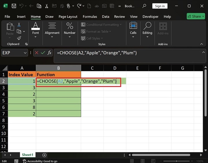 What does the CHOOSE Function do in Excel1