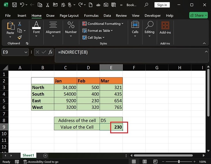 What does the INDIRECT Function do in Excel2