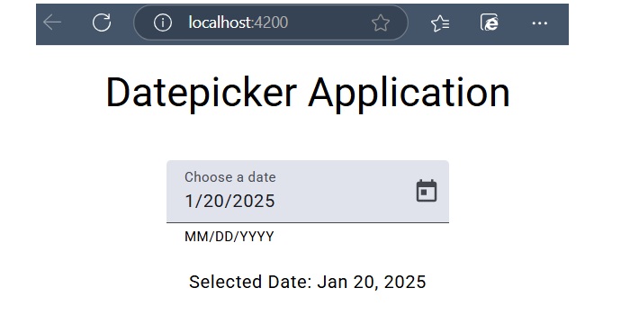 Angular datepicker Example