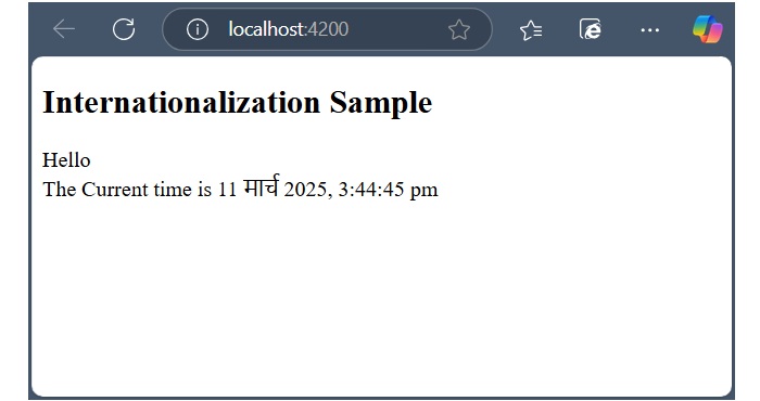 Internationalization Sample App