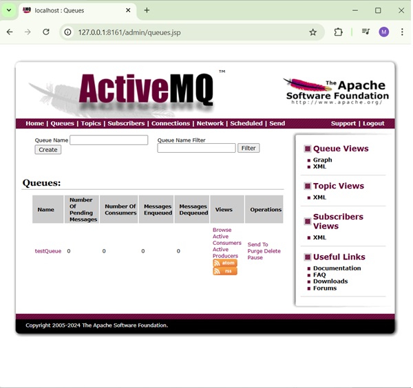 Queues in Admin Console