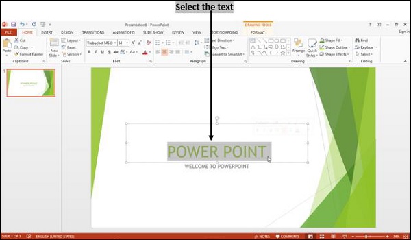 Select Text Powerpoint