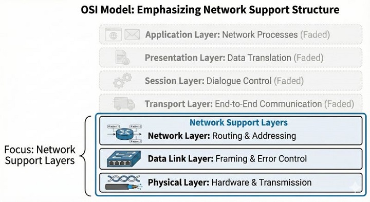 Network Support Layers in OSI Model