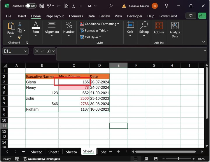 Cell Rules in Excel 8