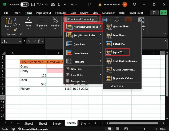 Cell Rules in Excel 9
